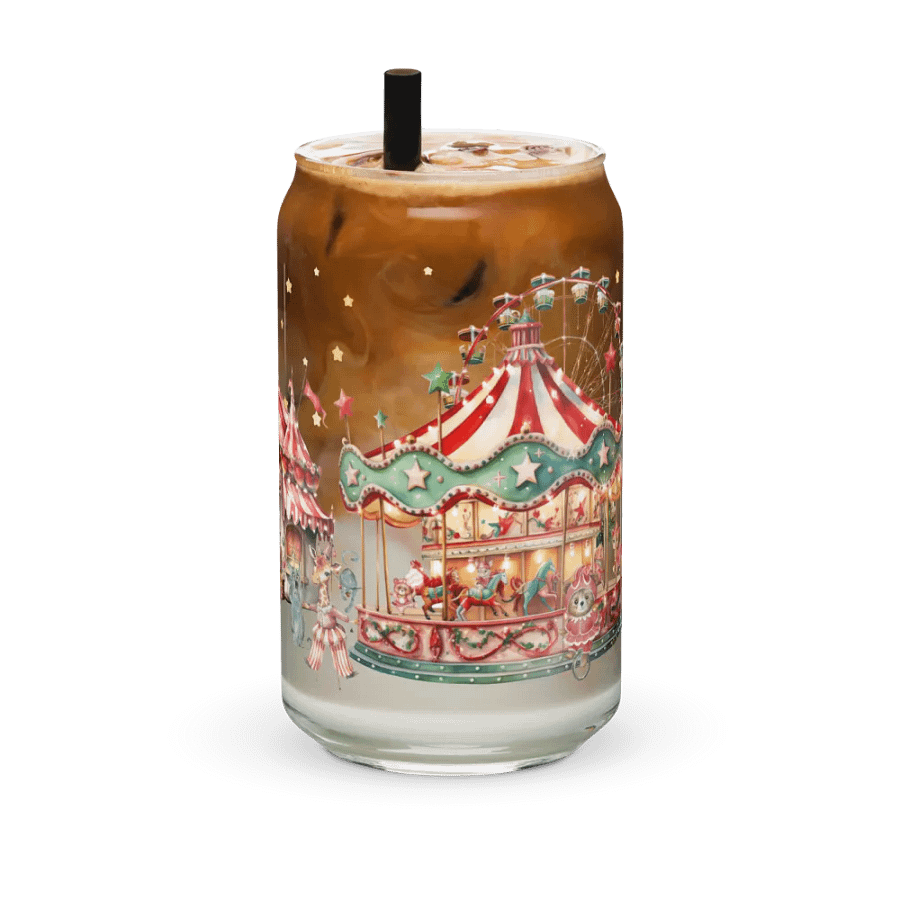 Midnight Circus Glass Can | 16oz – Whimsical & Elegant Drinkware product image (12)