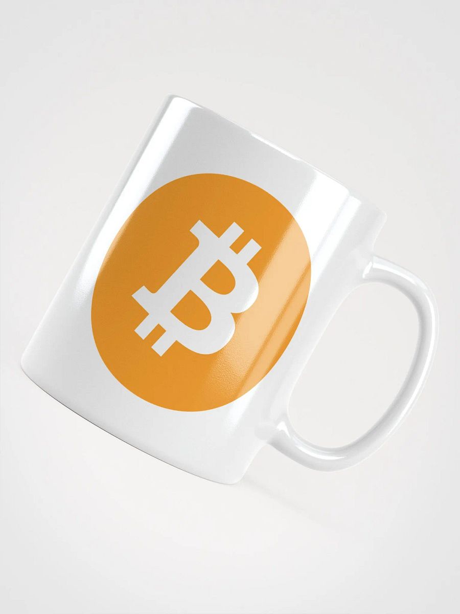 Bitcoin Logo White Glossy Mug product image (4)