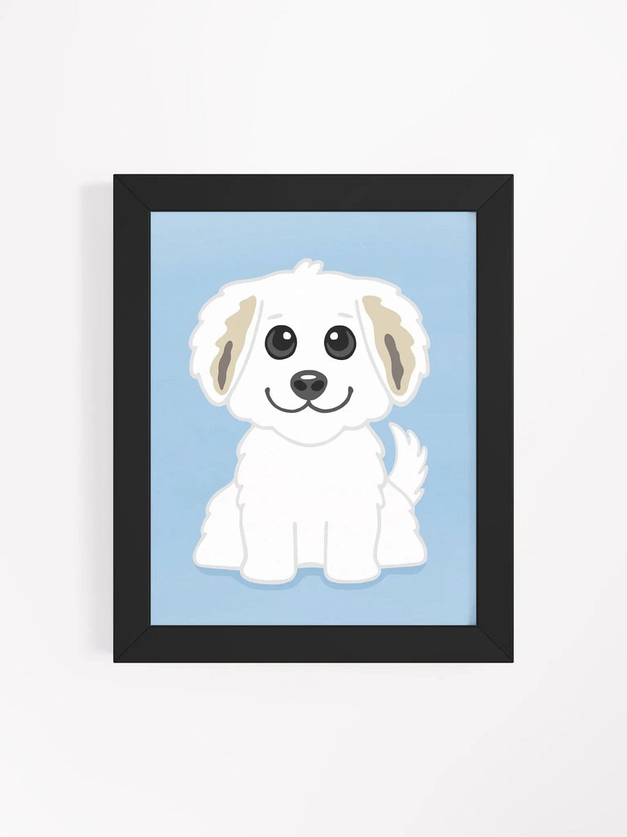 Adorable Cartoon White Puppy Framed Illustration product image (25)