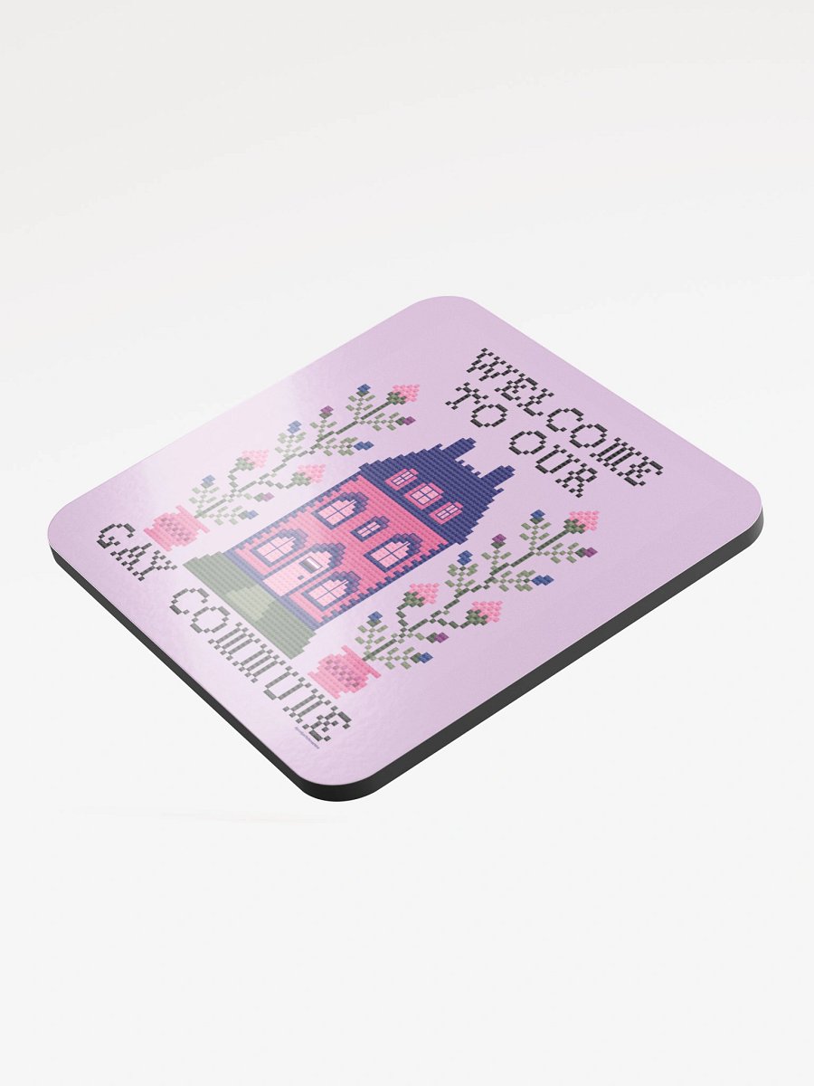 Welcome to Our Gay Commune Coaster - Genderfluid Flag product image (3)