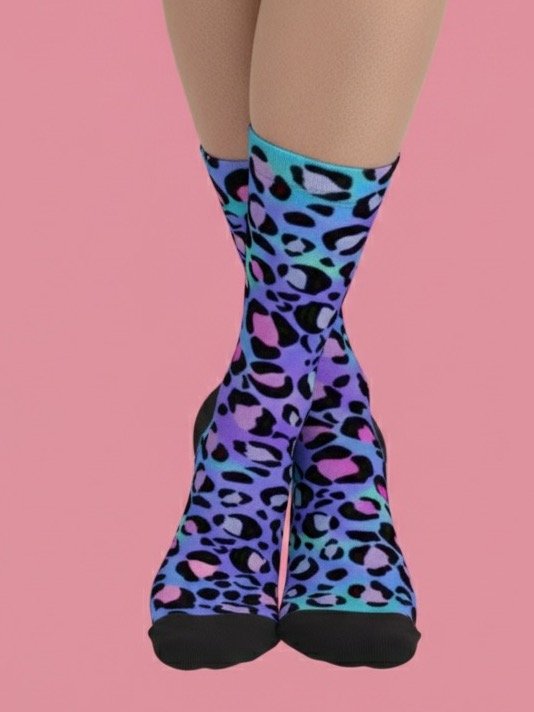 Leopard Neon Crew Socks product image (2)