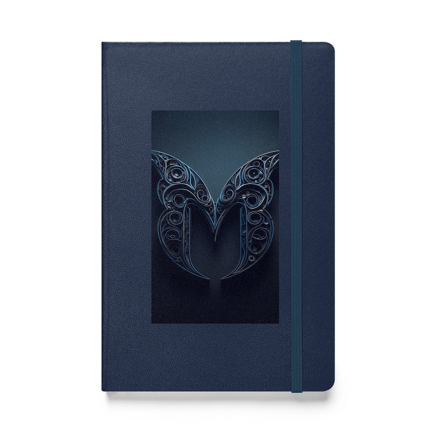 Swirling Blue Monogram Hardcover Notebook product image (1)