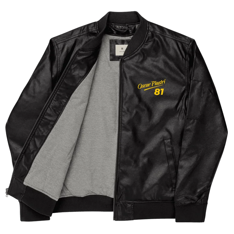 Oscar Piastri Leather Bomber Jacket Fan Edition product image (3)