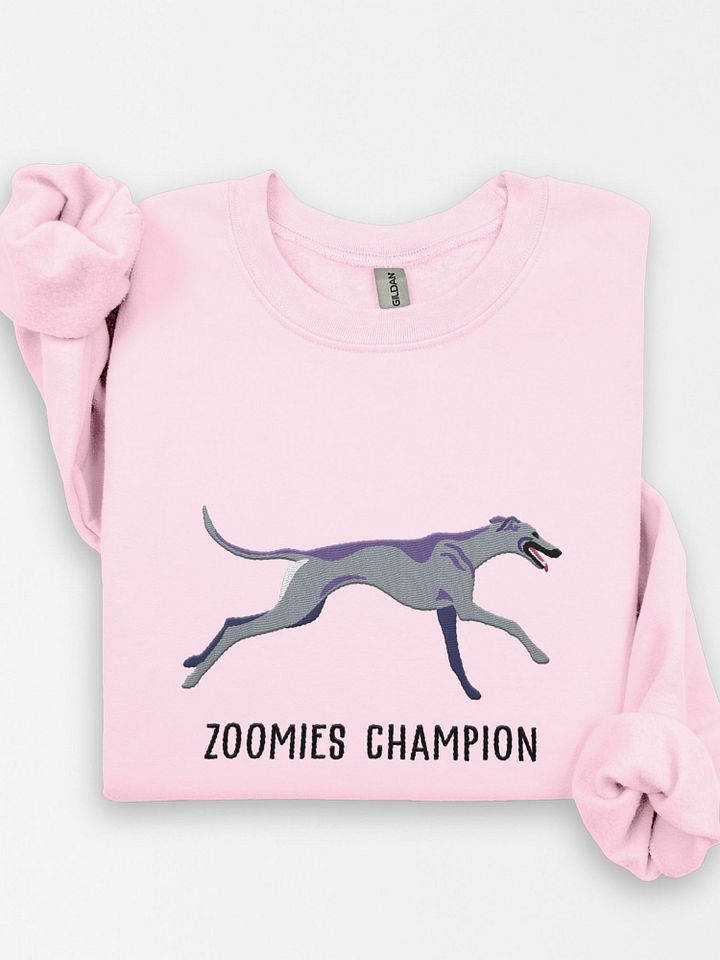 Zoomies Champion Sweatshirt (Embroidered) of a Greyhound(Blue) product image (1)