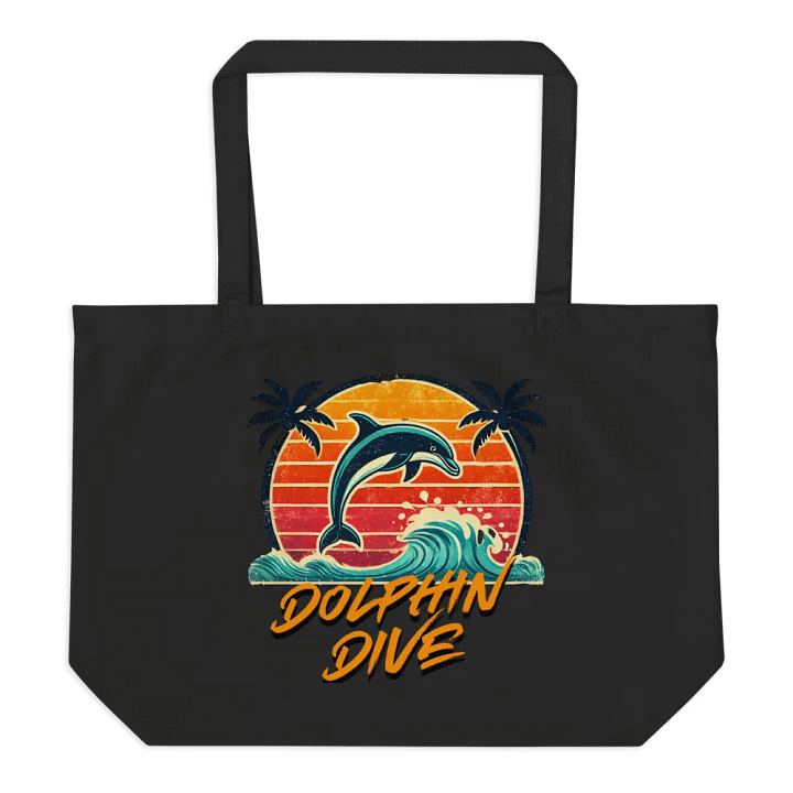 Retro Dolphin Dive Organic Tote product image (3)