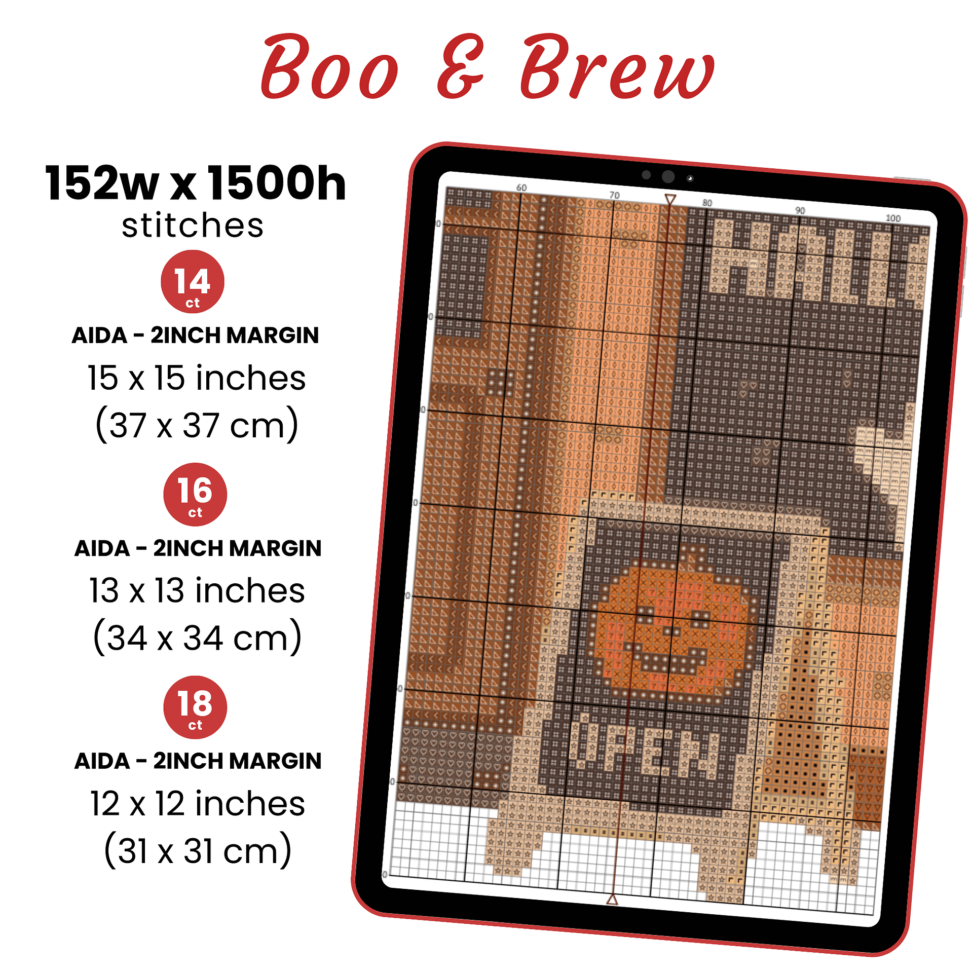 Boo & Brew Cross Stitch Pattern product image (2)