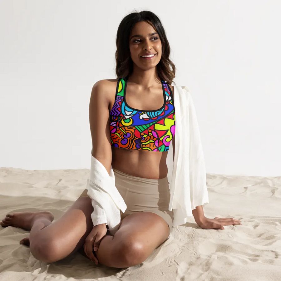 Vibrant Chaos All-Over Sports Bra product image (1)