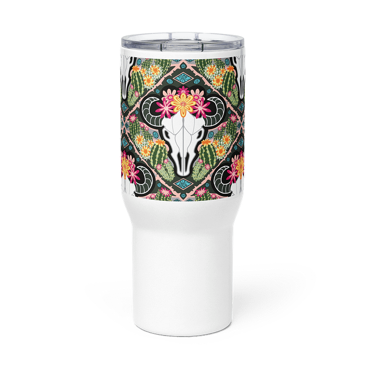 Western Americana Cacti Cow | 25oz/40oz Travel Mug | 🌵☕ | Allcolor 267 Stainless Steel Mug with Handle | Insulated, Spill-Proof | by MONIQUE FAELLA DESIGNS™ product image (2)