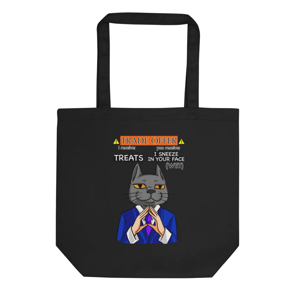 Trade Offer Human-Cat Meme Double Sided Totebag - Black product image (2)