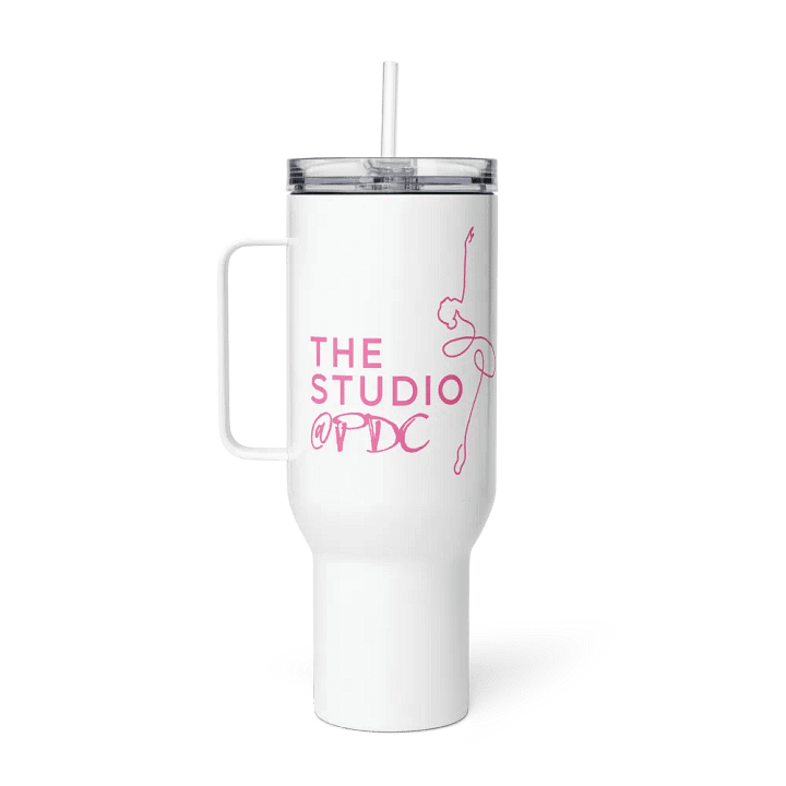 Large 40oz Insulated Tumbler | White with Pink Studio Logo product image (1)