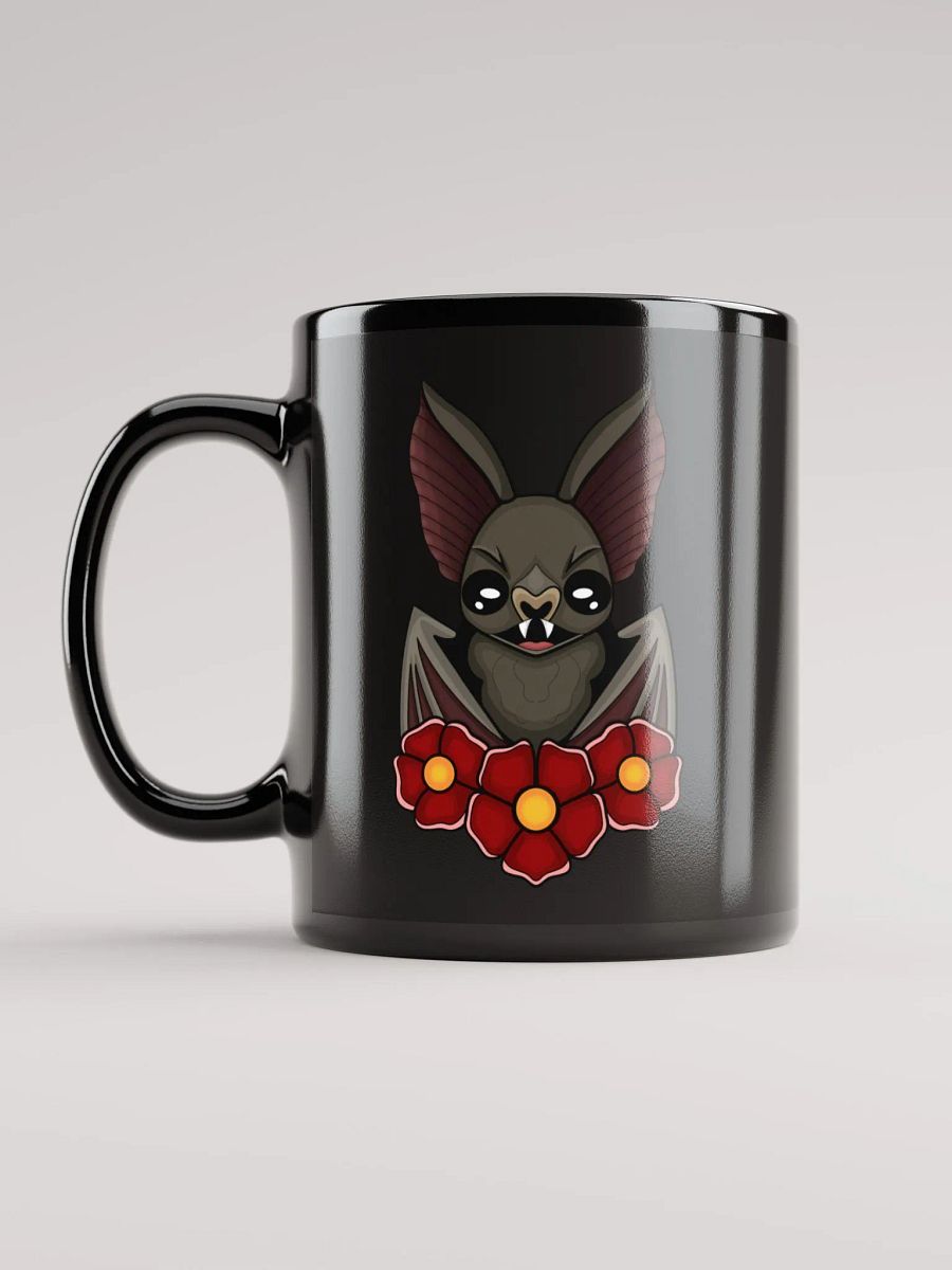 Floral Bat Black Glossy Mug product image (11)