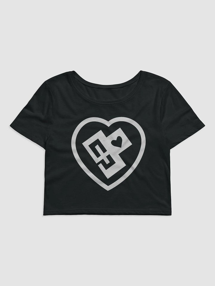 OptimusProcrastinus HeartChip in Heart Cropped T-Shirt (White) product image (3)