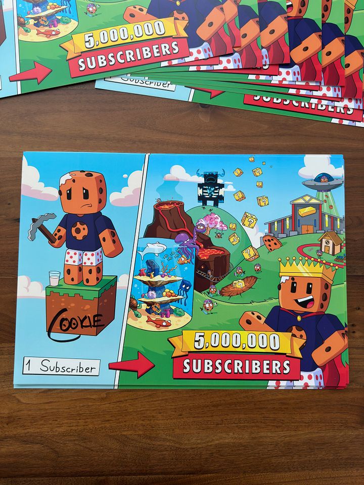 HAND-SIGNED POSTER (5 Million Subscribers) product image (1)