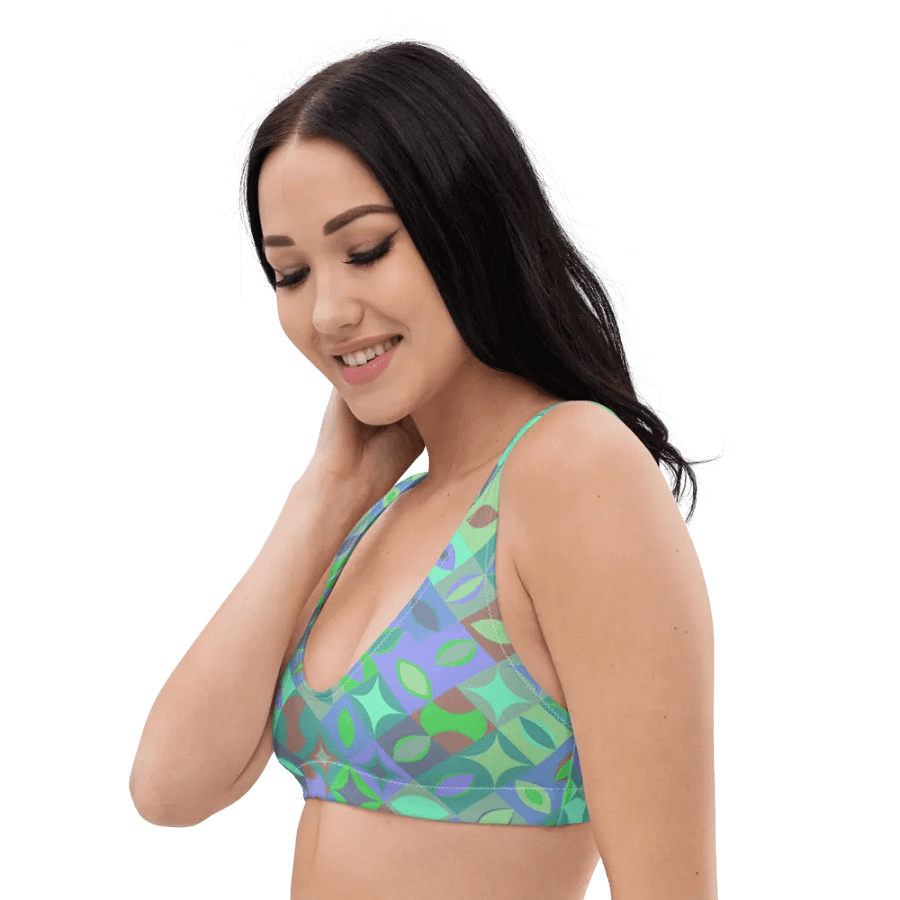 Colorful Vector Patterns Design Padded Bikini Top - v12 product image (5)