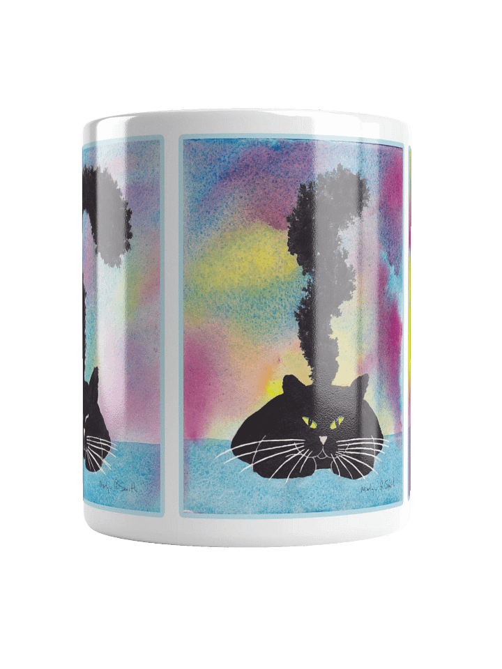 Black Kitty Coming to Full Attention on White Ceramic Mug product image (2)