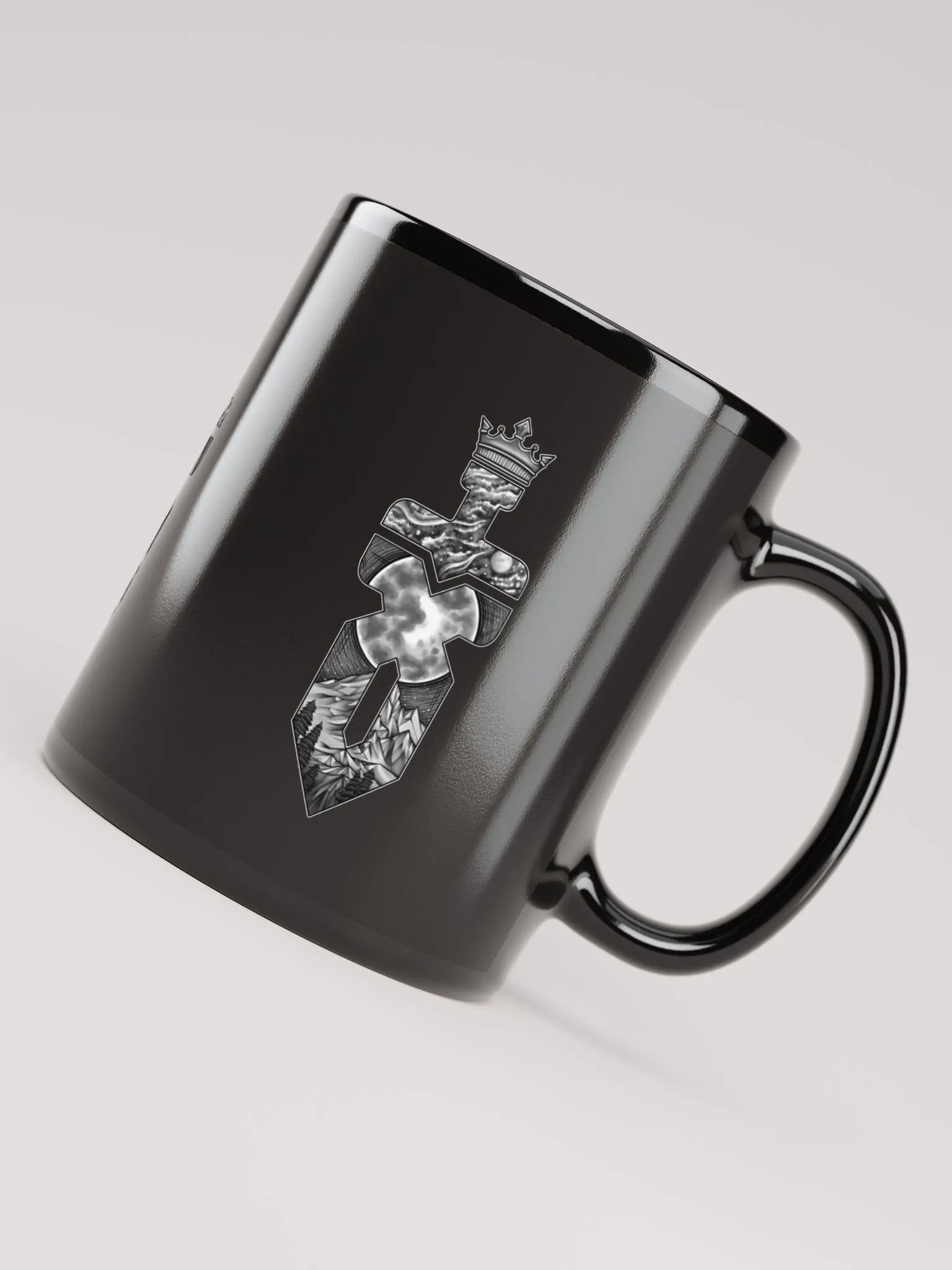 Glossy Black Mug with Logo product image (4)