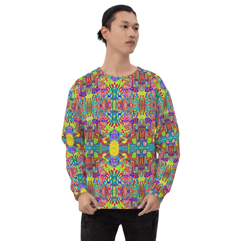 Abstract Doodle Creatures Unisex All Over Print Sweatshirt product image (6)