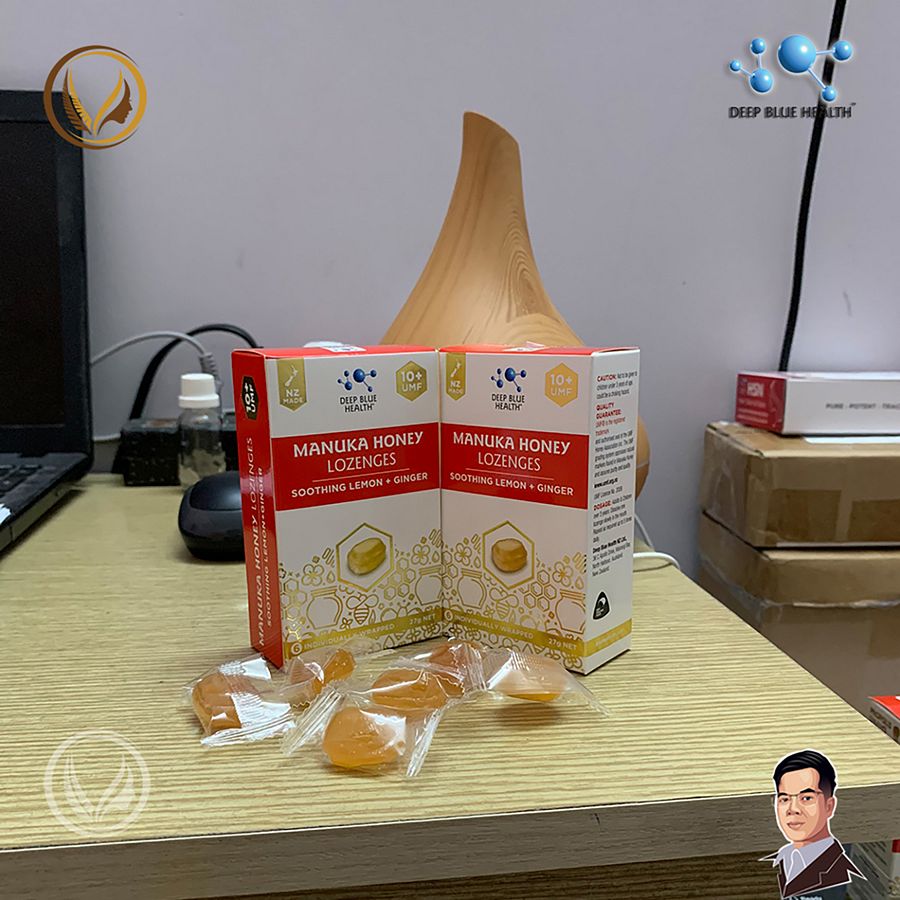 Kẹo ngậm mật ong Manuka UMF10+ chanh & gừng Deep Blue Health Honey Lozenges 6 viên product image (4)
