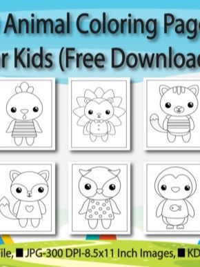 20 Animal Coloring Book Pages for Kids product image (2)