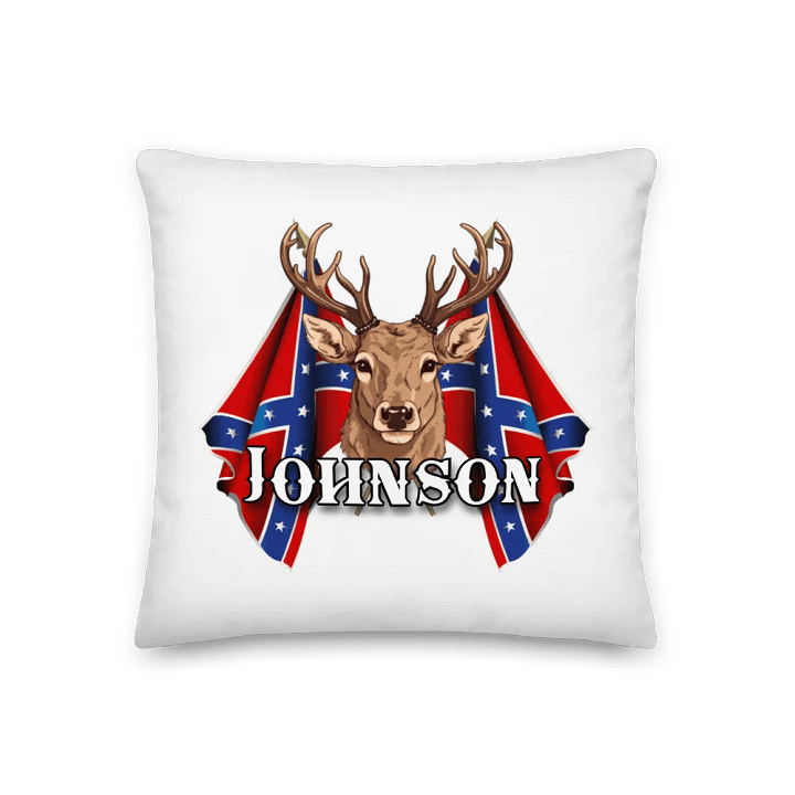 "Johnson" Last Name Rebel Redneck Deer - Pillow product image (1)
