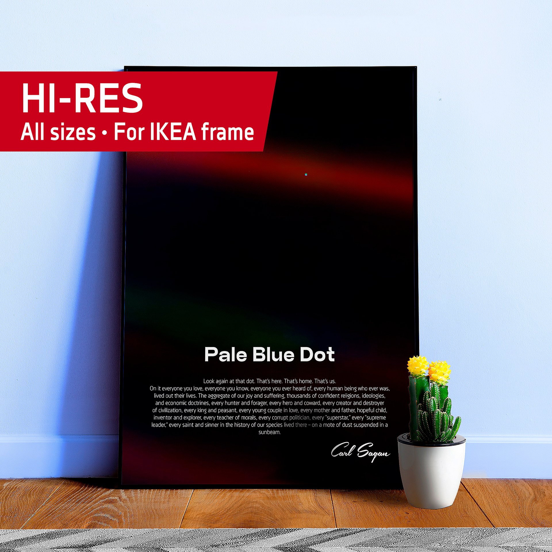 Pale Blue Dot poster, NASA Voyager 1 with Carl Sagan quote — Space poster product image (1)