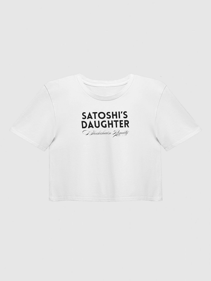 Satoshi’s Daughter – Blockchain Royalty | Black Font Crop Top product image (41)