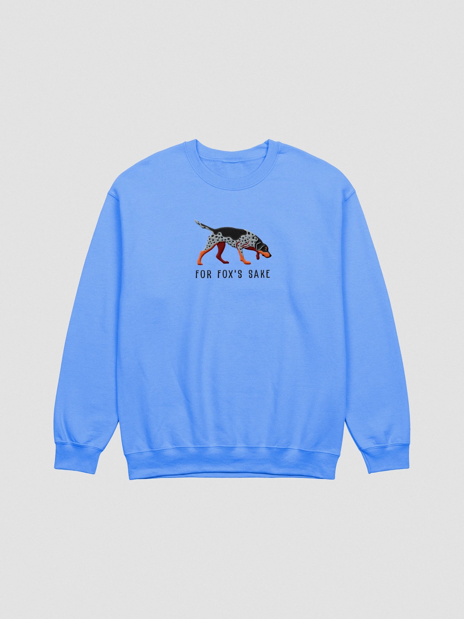 For Fox's Sake Sweatshirt (Embroidered) of an American Foxhound(Blue) product image (4)