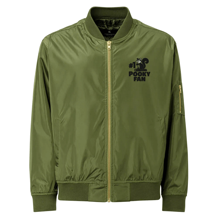 embroidered pooky Fan Recycled Bomber product image (1)