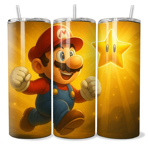 ⭐ Step into the Mushroom Kingdom with style! 🍄
Each of these 20oz tumblers captures a different side of our favorite hero — f...