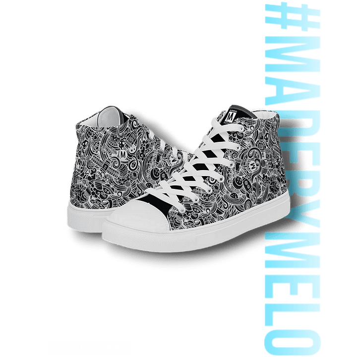 Dark Space Scribble - Men's High Tops | #MadeByMELO product image (1)