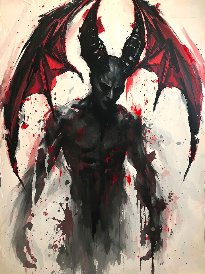 Red Demon of Rage - Abstract Dark Art Print product image (1)