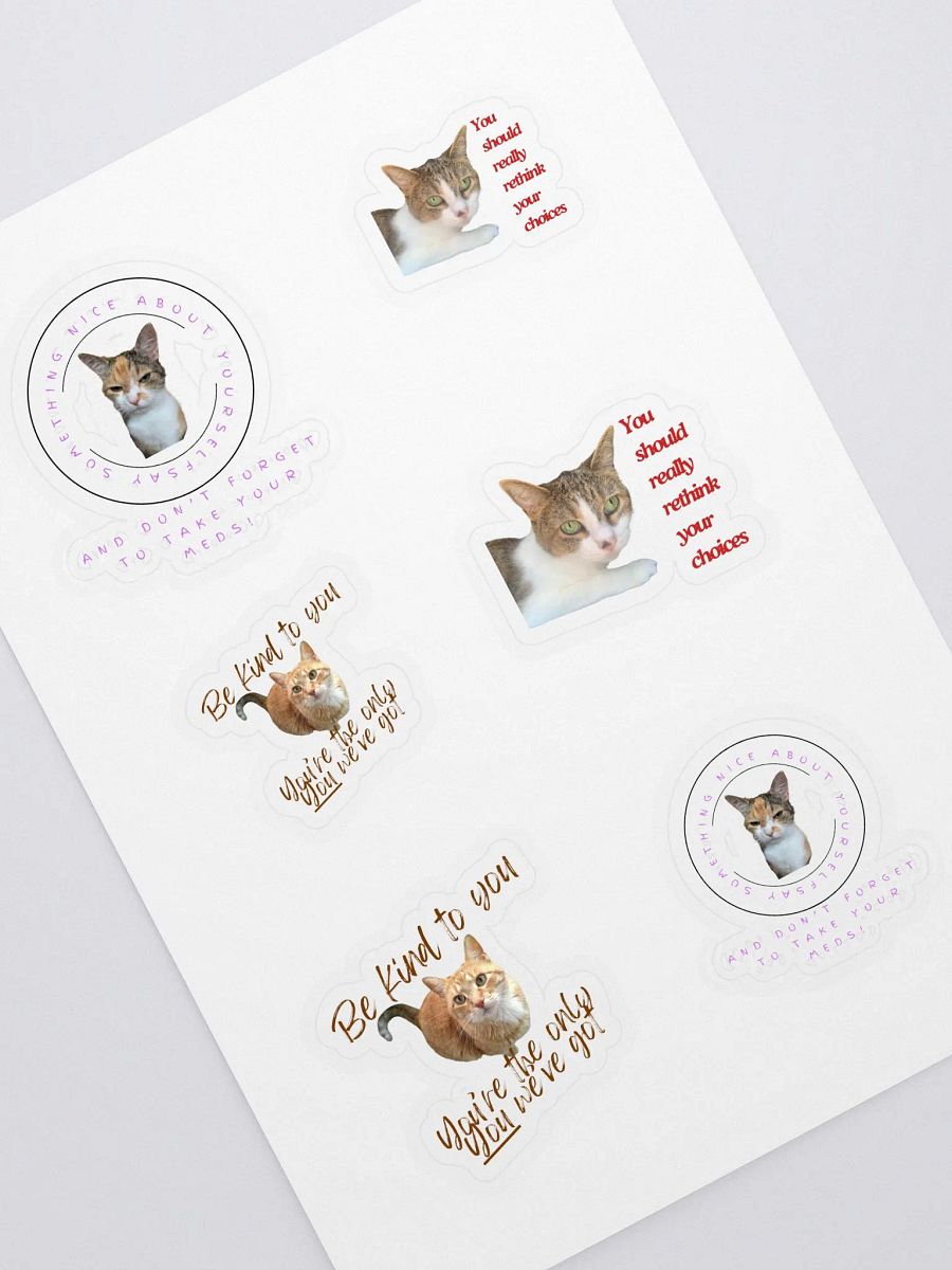 Purr-fectly Playful Cat Meme Sticker Sheet product image (1)