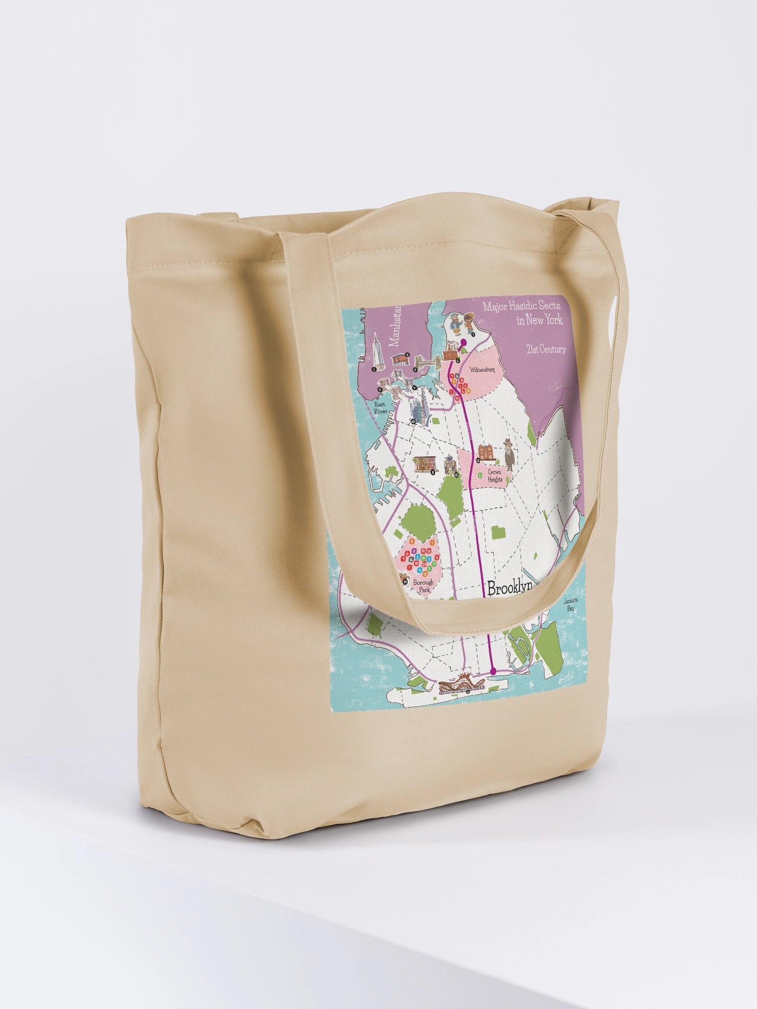 Hasidic Sects of NY Map Tote product image (4)