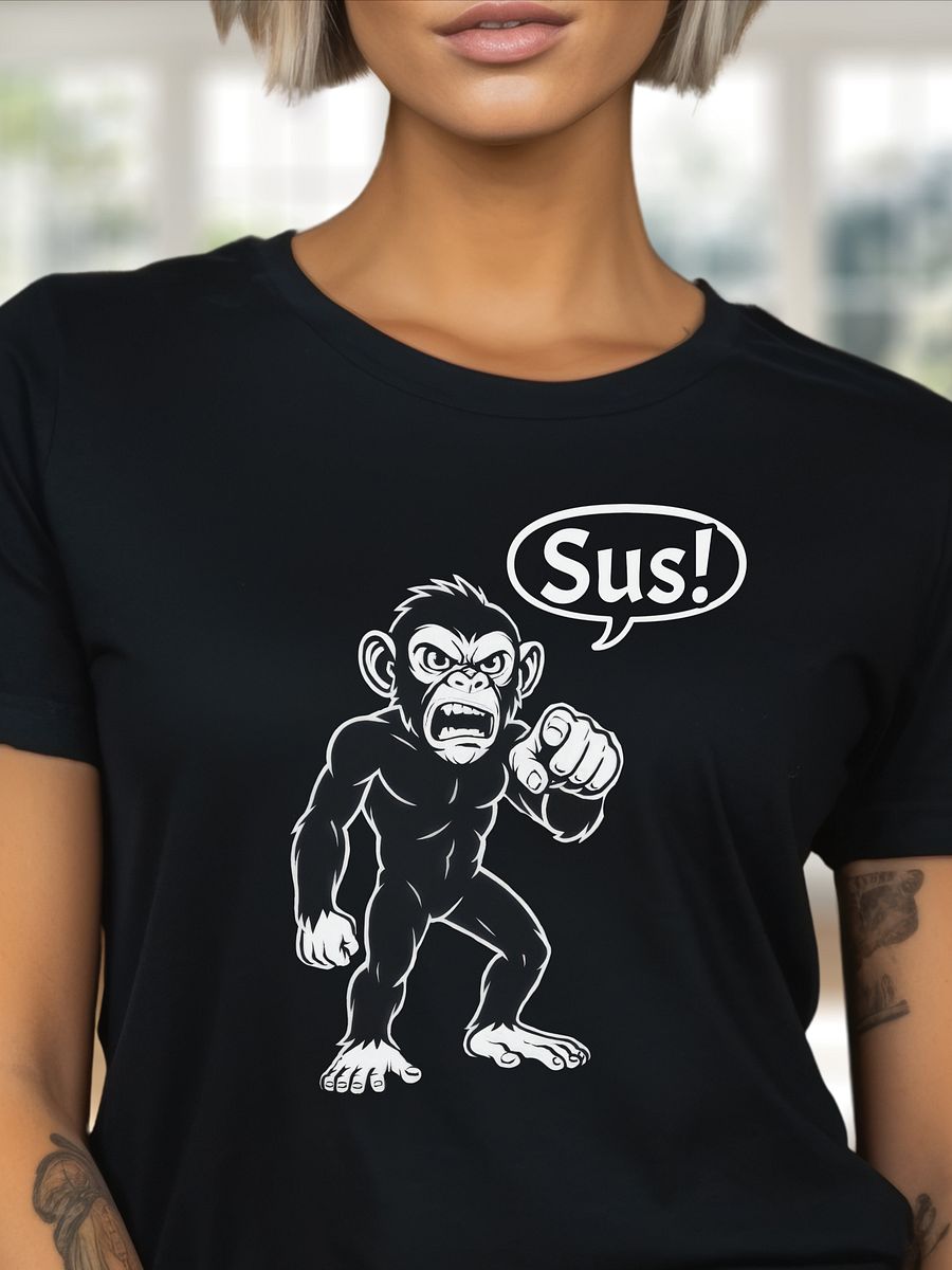 Sus Monkey - Funny - Meme T-Shirt - Bella Canvas 3001 Unisex Staple T-Shirt product image (3)