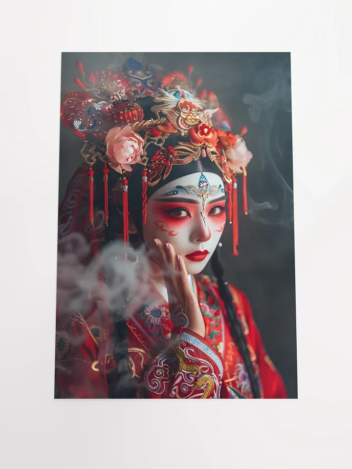 Woman in red traditional costume with elaborate headpiece product image (1)