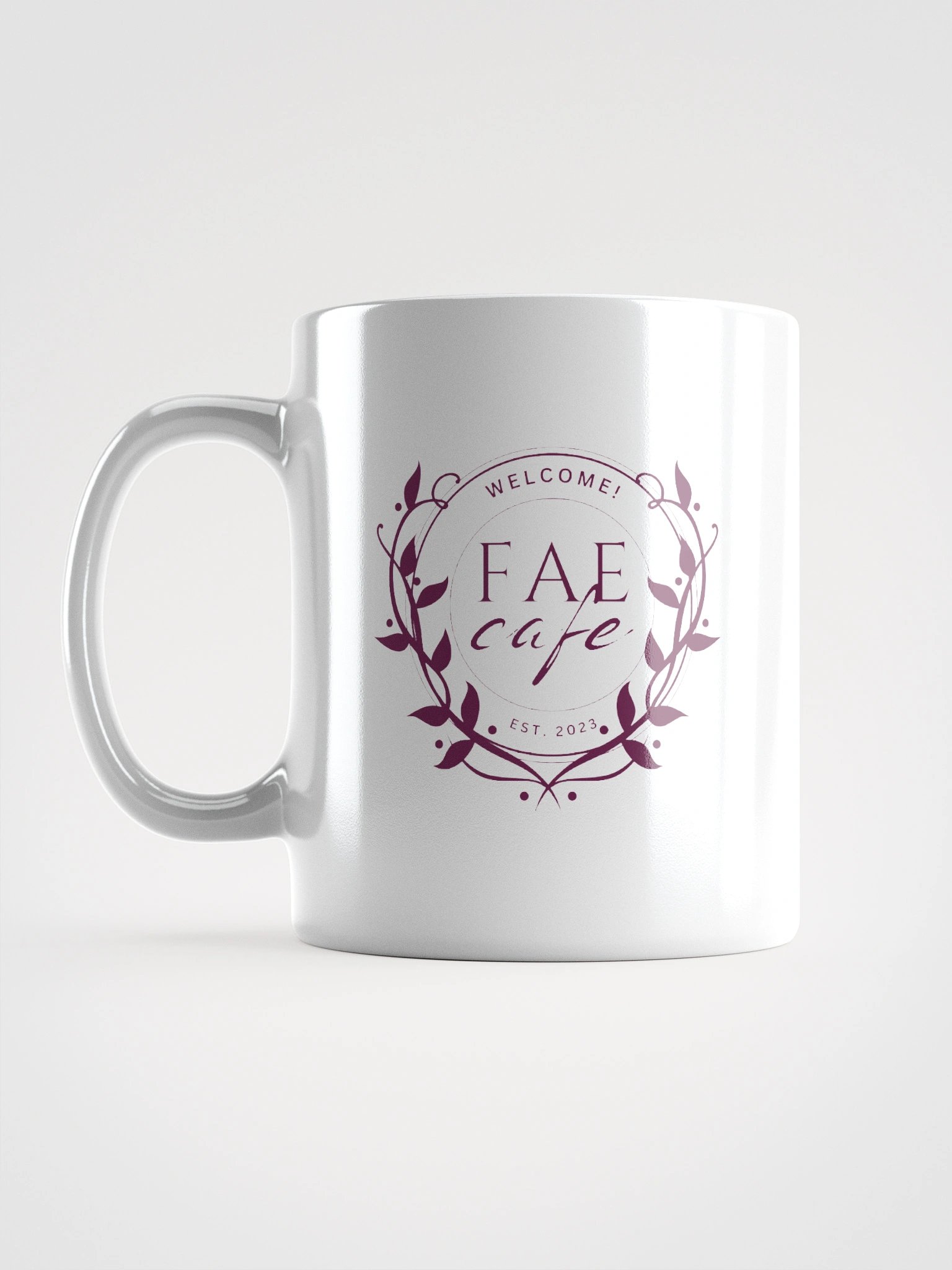 Fae Cafe Mug - Burgundy Cafe Logo product image (1)