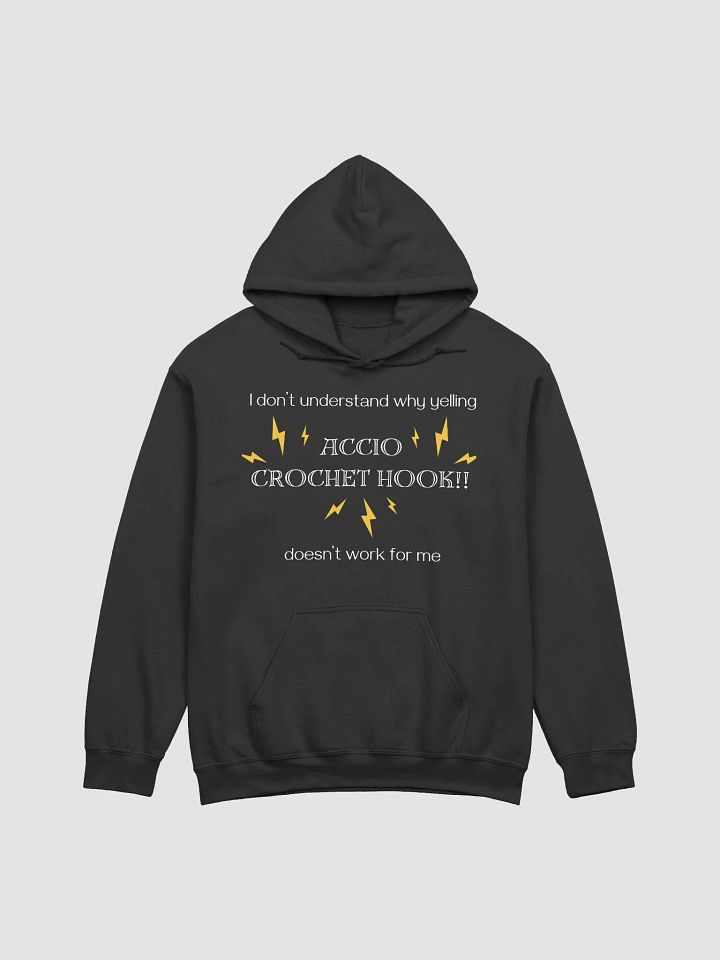 Accio Crochet Hook Hoodie (white on dark) product image (1)