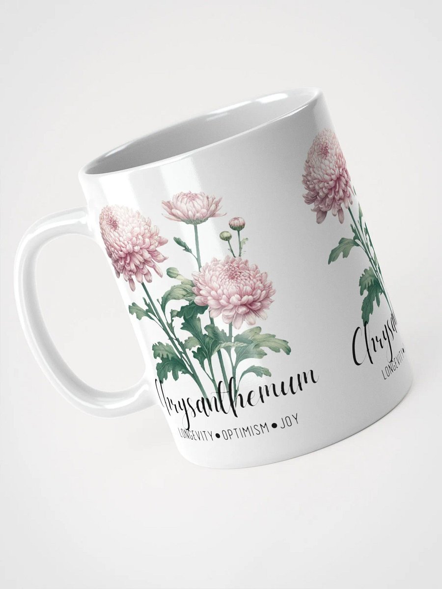 Chrysanthemum Ceramic White Mug: Longevity, Optimism, Joy November Birth Month Flower product image (5)