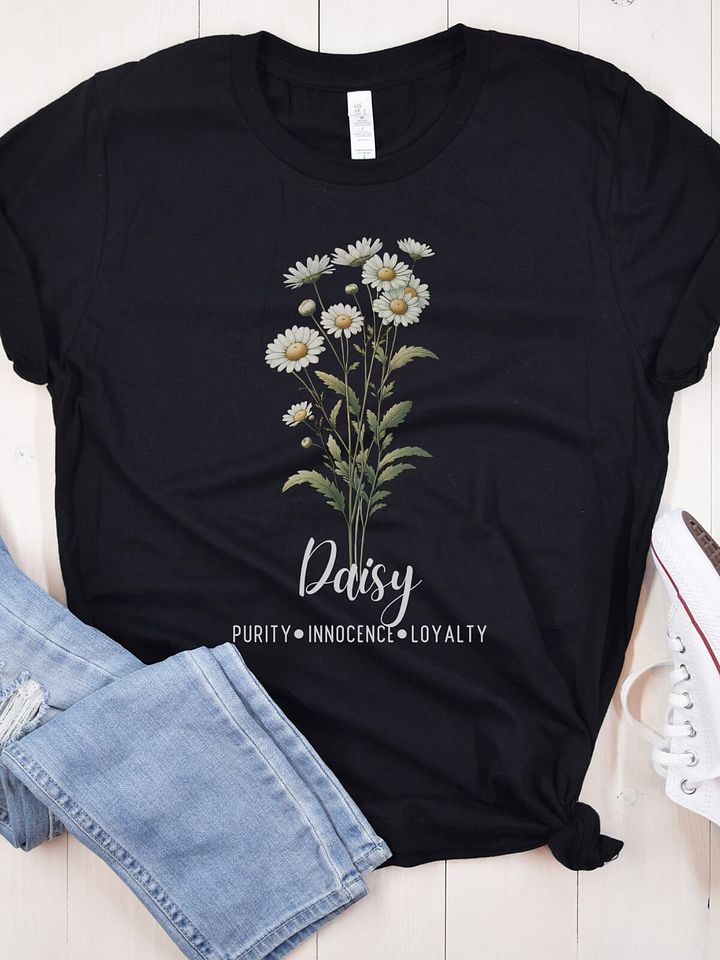 Daisy Birth Month Flower Tee For April: Reflecting Purity, Innocence, Loyalty: Perfect Gift for Her product image (2)