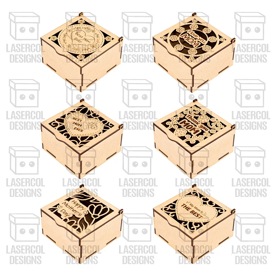 Mother's Day Gift Boxes (3 Sizes, 6 Styles) - Laser Cut Files product image (9)