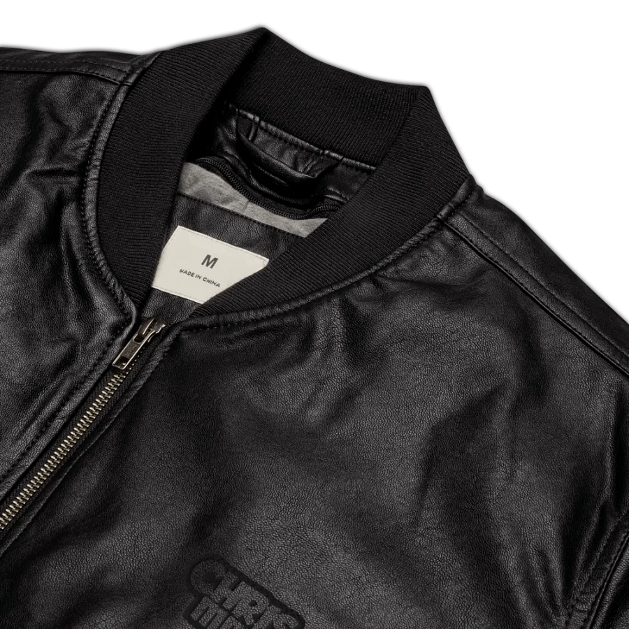 Midnight Classic Faux Leather Bomber Jacket product image (12)