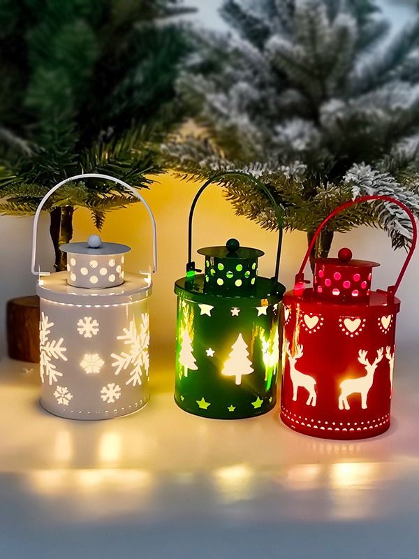 Christmas Candle Lights LED Small Lanterns Wind Lights Electronic Candles Nordic Style Creative Holiday Decoration product image (4)