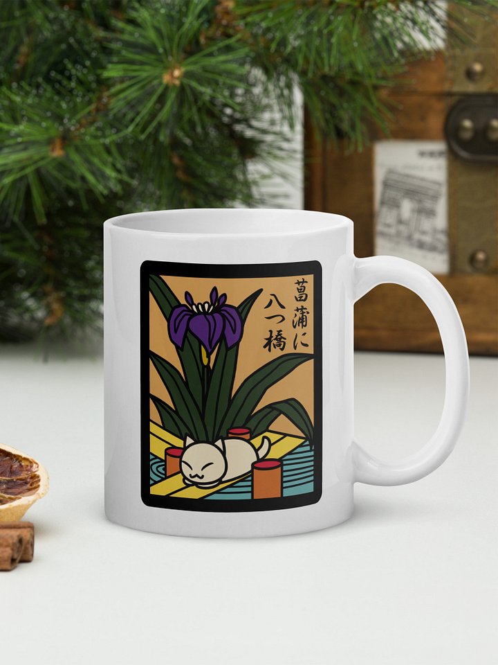 May Hanafuda Japanese Playing Card Cat 11 oz Mug product image (1)