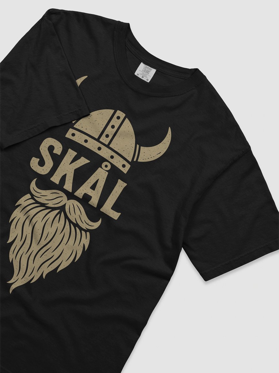 Skål Viking T-Shirt with Beard and Horned Helmet – Nordic Drinking Shirt for Men product image (3)