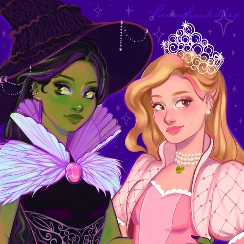 gelphie x ever after high!! elphaba as raven queen + glinda as apple white #gelphie #gelphiefanart #wicked #wickedfanart 

(t...