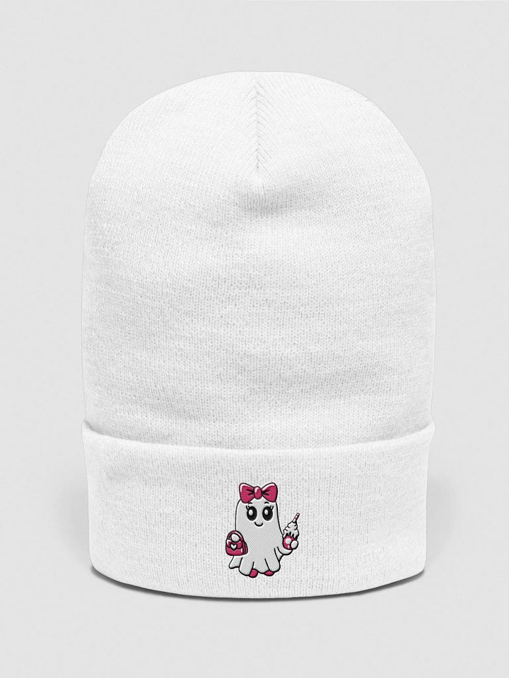 Cute Ghost Embroidered Cuffed Beanie product image (1)