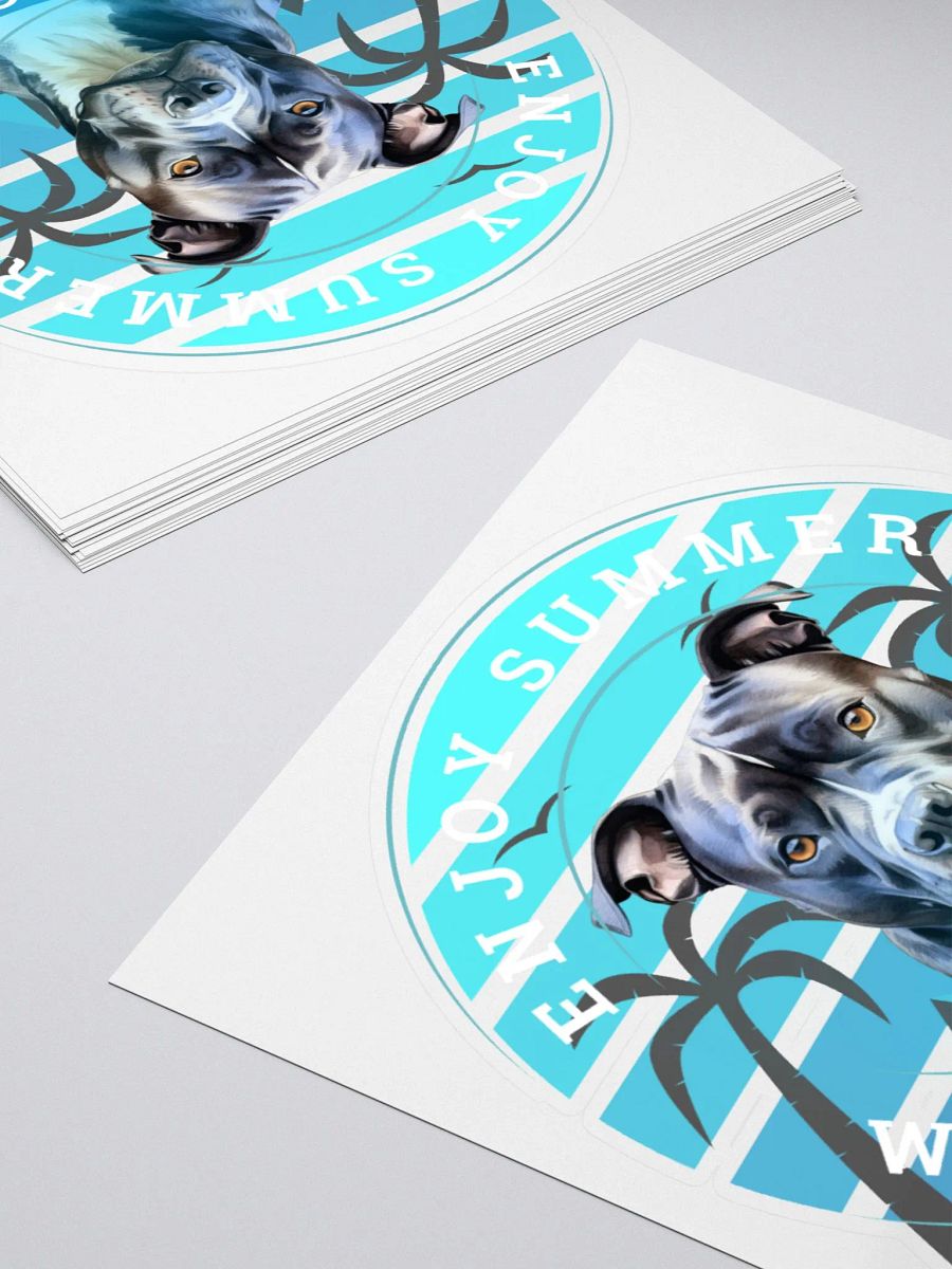 Enjoy Summer With My Staffy Kiss Cut Sticker product image (11)