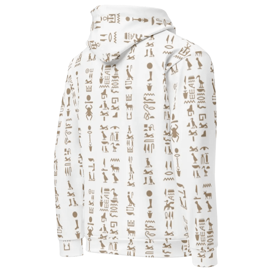 Isis White Hieroglyphs Detail Unisex Hoodie product image (5)
