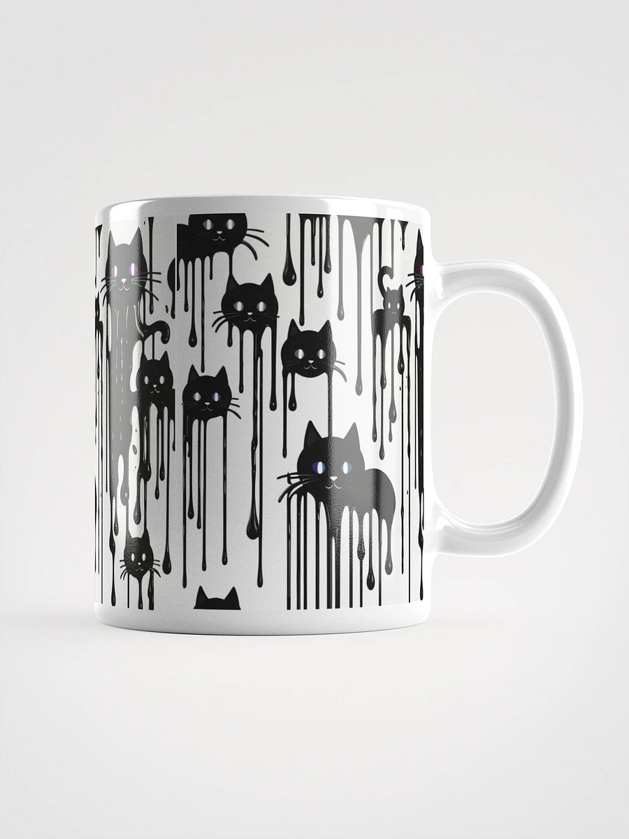 Whisker Wonderland (Black cat drip aRt) White product image (4)