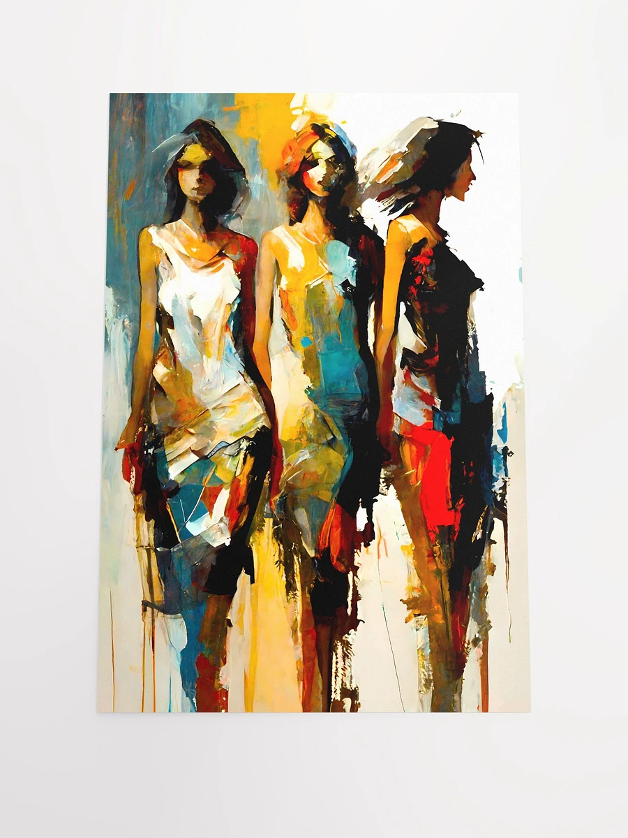 Abstract Elegance: Stylized Trio of Women Modern Fashion Sense Matte Poster product image (3)